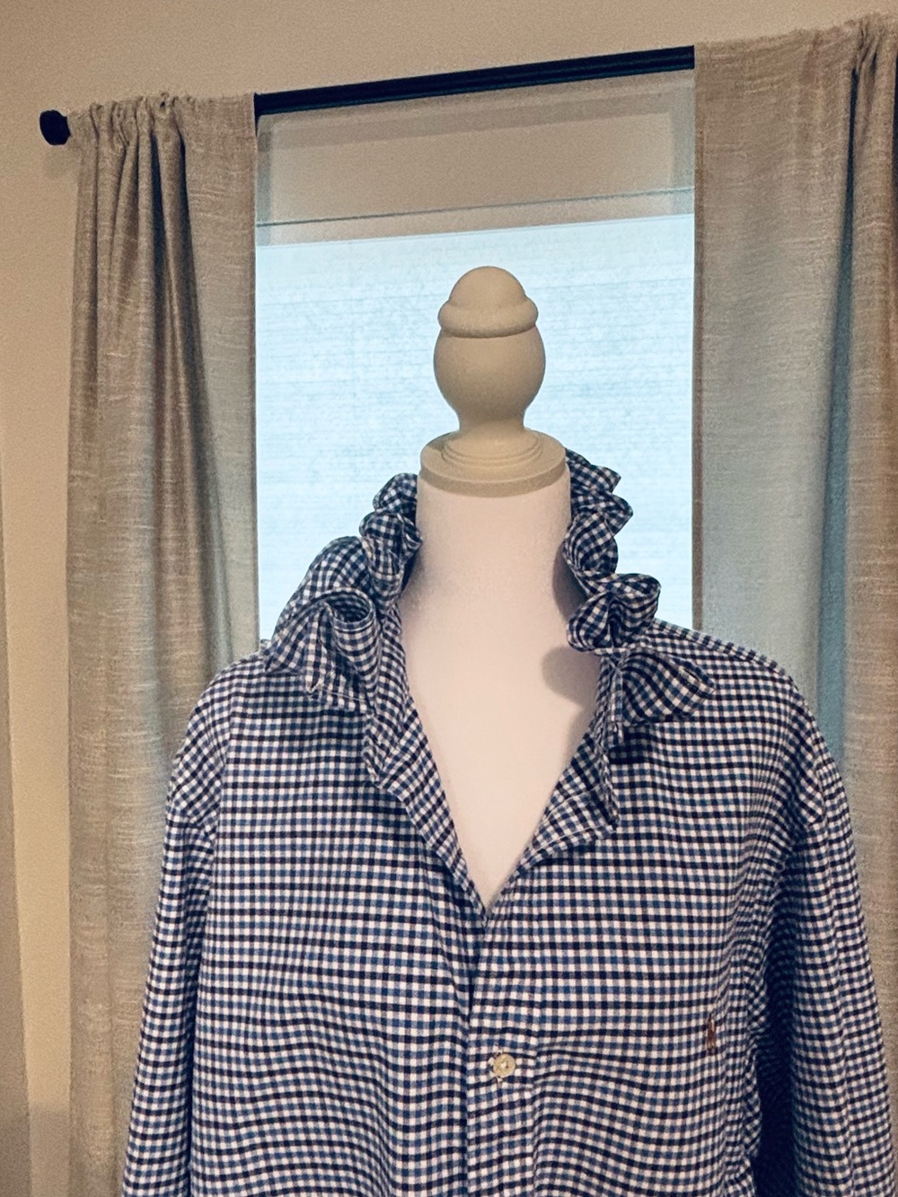 Classic Blue Refashioned plaid Ralph LaurenButton-Down Oxford Shirt for Women - Picture 5 of 10